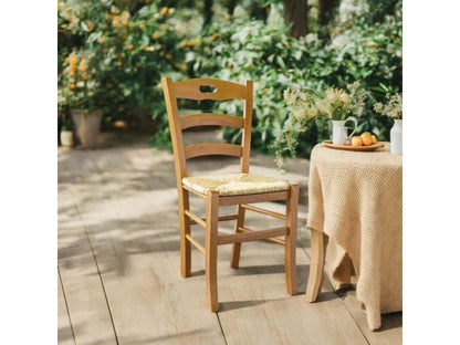 Chezlova - Lot de 2 Chaises Teinté Chêne et Assises en Paille NAMI17700