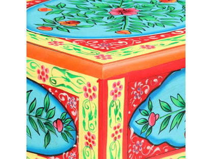 Table console peinte à la main 80x35x75 cm Bois de manguier ARNR36898