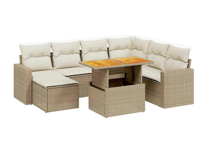 Salon de jardin avec coussins 8 pièces beige résine tressée DILI69459