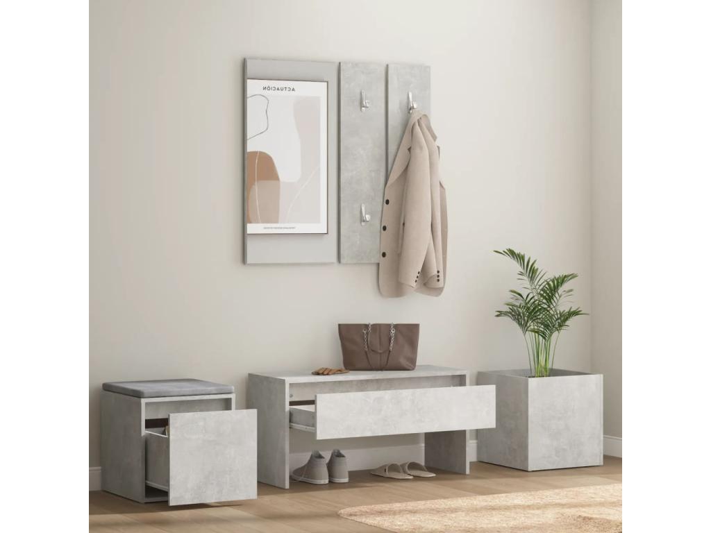 Ensemble de meubles de couloir Gris béton Bois d'ingénierie EVGB35281