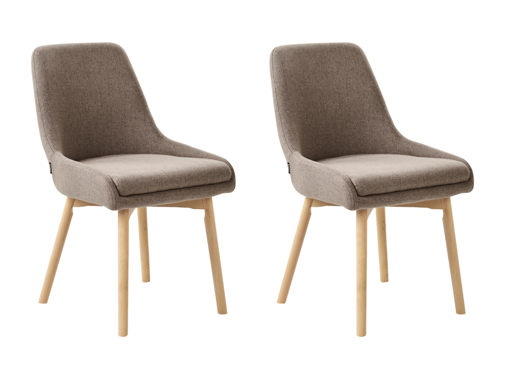 Lot de 2 chaises de salle à manger MELFORT Tissu Marron QQQV10920