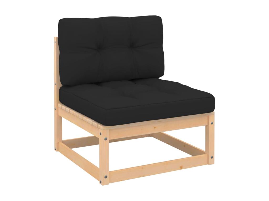 Salon de jardin 6 pièces avec coussins Bois de pin massif QILE66077