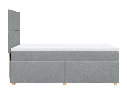 Sommier à Chezlova de lit avec matelas Gris clair 90x200 cm Tissu UTLK37010