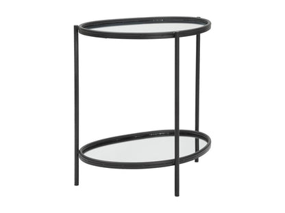 Table basse en métal noir avec plateaux en miroir 53,3x36,8x58,4 cm HMDE66558