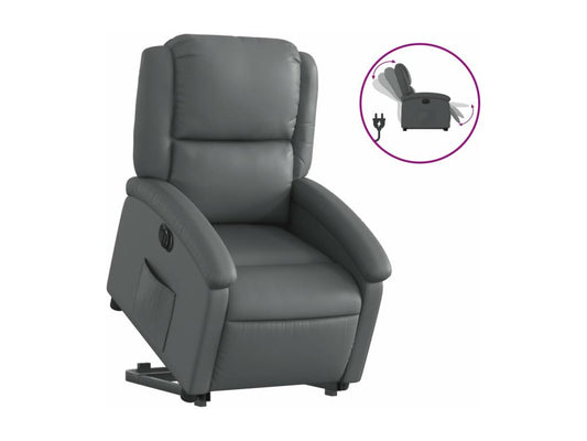 Fauteuil inclinable électrique gris similicuir WTMV98582