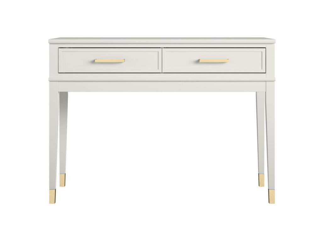 Table console avec 2 tiroirs en MDF blanc PZVD23734