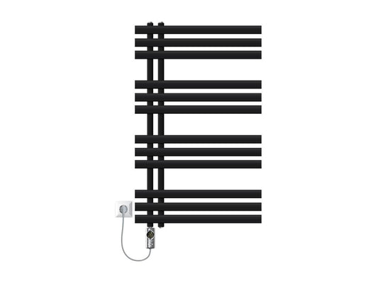 Fer EM radiateur sèche-serviettes noir mat 60x100 cm élément chauffant 300W JTOQ70100