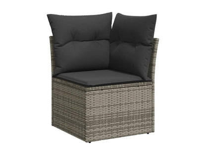 Salon de jardin 9 pcs avec coussins gris résine tressée FCJM73280