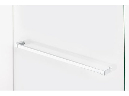 Paroi de douche à l'italienne blanche avec porte serviette 130 cm Chezlova WHITE CWJU26293