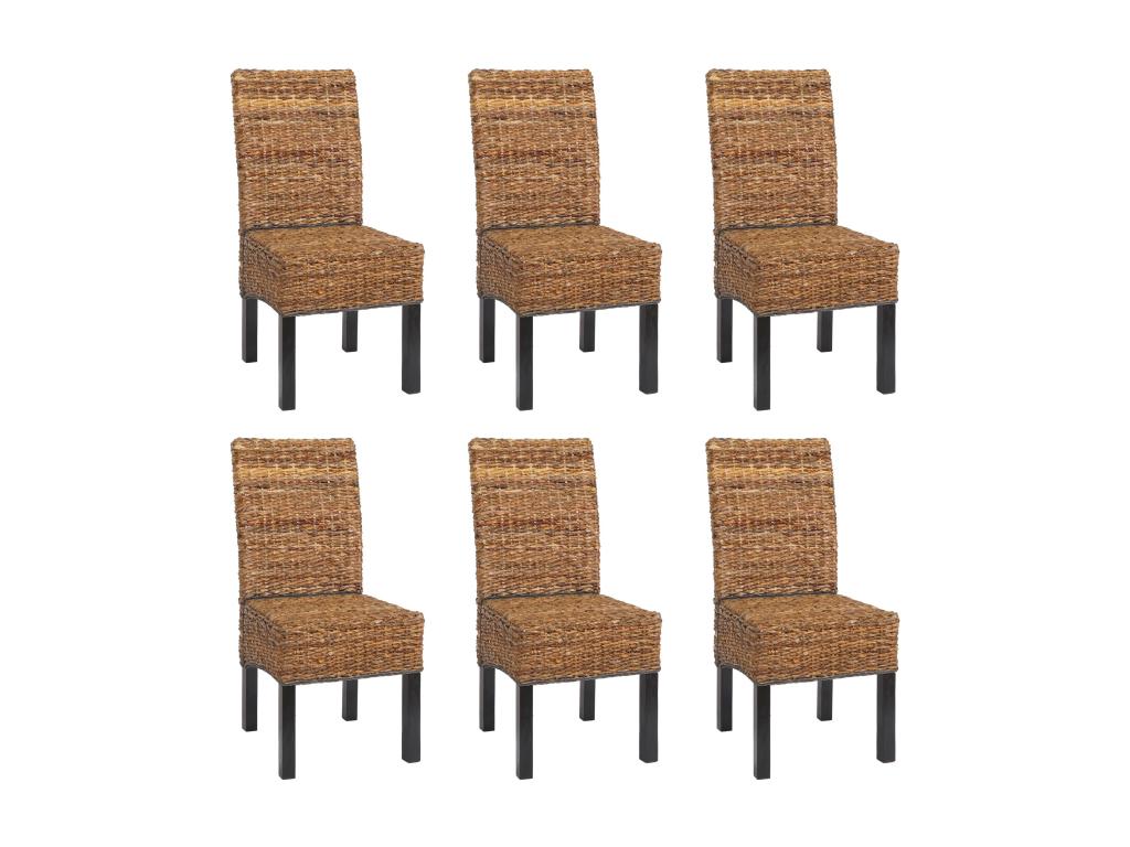 Lot de 6 chaises M69 banane tressée pieds foncés UXMW26744