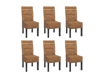 Lot de 6 chaises M69 banane tressée pieds foncés UXMW26744