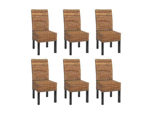 Lot de 6 chaises M69 banane tressée pieds foncés UXMW26744