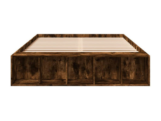 Cadre de lit sans matelas chêne fumé 140x190 cm OVFW87066