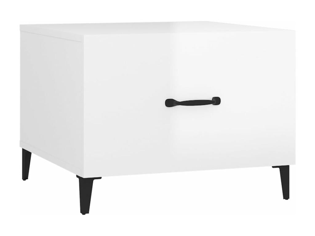 Table basse avec pieds en métal Blanc brillant 50x50x40 cm AFWZ17344