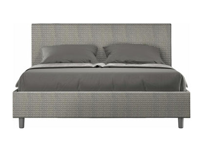 Lit sans sommier rembourré 160x190 tissu Labirinto 02 gris Domopure EOXY81112