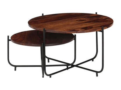 Ensemble de table basse 2 pièces Bois de Sesham massif 60x35 cm LODE57248