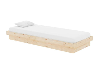 Cadre de lit bois massif 75x190 cm petit simple DYXA74546
