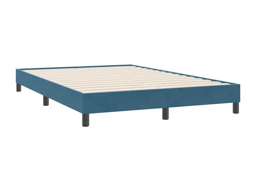 Cadre de lit sans matelas bleu foncé 140x220 cm velours JRSJ79353