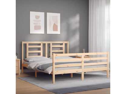 Cadre de lit sans matelas 160x200 cm bois massif BGST07633