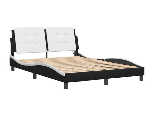 Cadre de lit avec LED sans matelas noir et blanc 140x190 cm DBXN50058