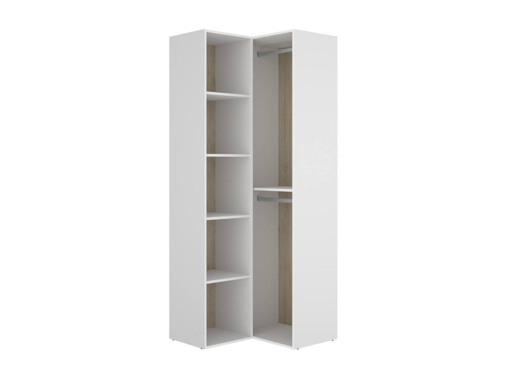 Grande Garde-robe Dhom Meubles de chambre Penderie de plain-pied Placard à vêtements 85x85 h205 cm Blanc et Chêne clair XXLT95324