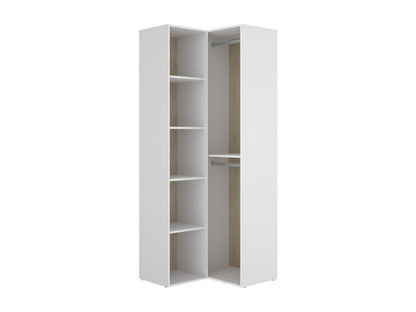 Grande Garde-robe Dhom Meubles de chambre Penderie de plain-pied Placard à vêtements 85x85 h205 cm Blanc et Chêne clair XXLT95324