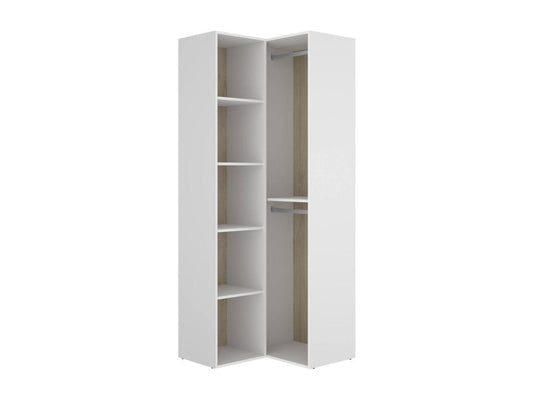 Grande Garde-robe Dhom Meubles de chambre Penderie de plain-pied Placard à vêtements 85x85 h205 cm Blanc et Chêne clair XXLT95324