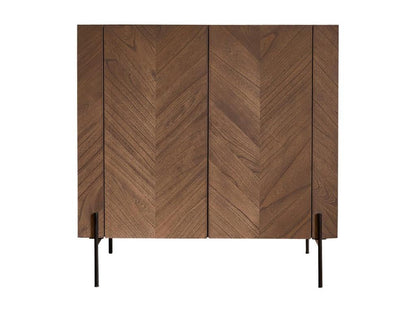 Meuble bar en décohaute massif et métal finition noyer 100 cm ECBI45164