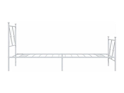 Cadre de lit métal sans matelas avec pied de lit blanc 80x200cm EYUT90929