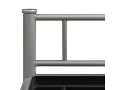 Table de chevet Gris et noir 45x34,5x60,5 Métal et verre EOFP77619