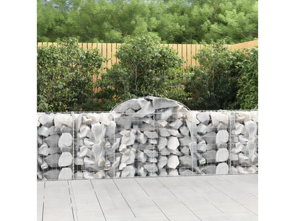 Paniers à gabions arqués 2 pièces 200x50x80/100 cm Fer galvanisé ZRCA97144
