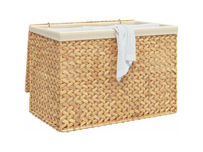 Panier à linge avec 3 sections 75x42.5x52 cm hyacinthe d'eau KPPN87487