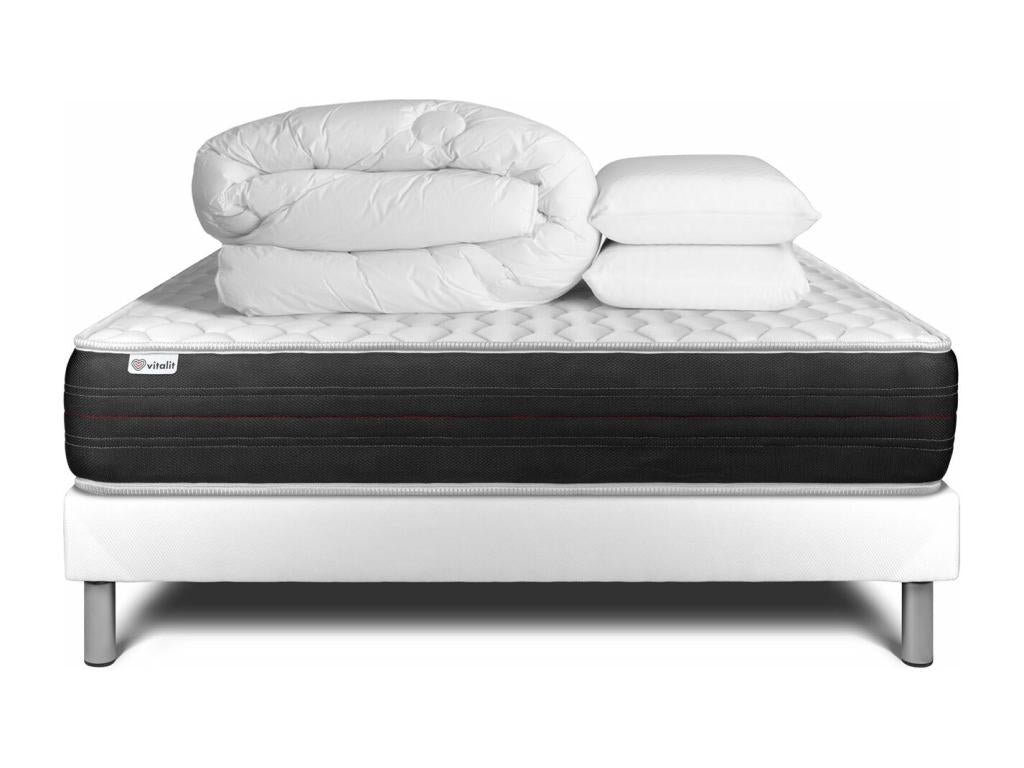 Pack prêt à dormir Domopure 140x190 cm sommier Domopure blanc TBWL43877