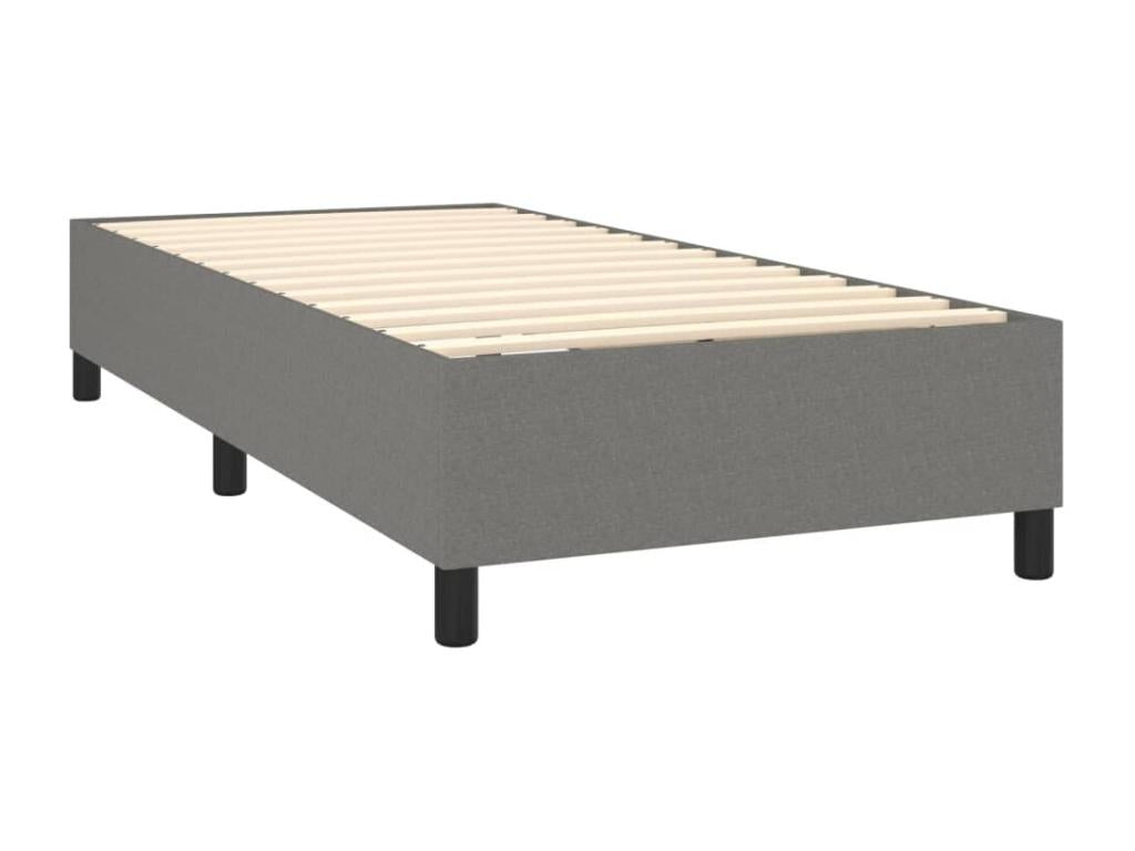 Lit à sommier tapissier avec matelas Gris foncé 90x200 cm Tissu IEWD55271