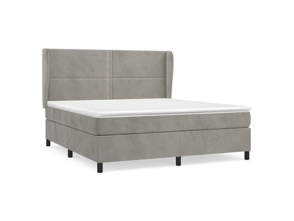Sommier à Décohaute de lit et matelas Gris clair 160x200 Velours AOXB80951