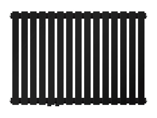 Radiateur de salle de bain horizontal noir mat acier connexion au bas 87x60 cm CNRS92533