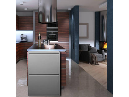 Poubelle Chezlova Corbeille Poubelle pour la collecte des déchets Armoire à ordures 60x25 h93 cm Gris UFLB95049