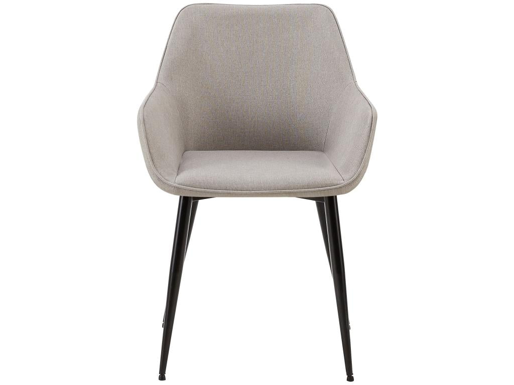 Lot de 2 chaises avec accoudoirs - Tissu - Gris clair - Chezlova WCGK88962