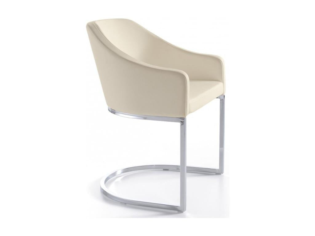 Fauteuil design simili cuir et pieds acier inoxydable Chezlova - Lot de 2-Couleur Chezlova 82 Chezlova CPCV80561