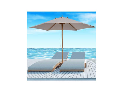 Grand parasol en bois de Chezlova PACIFIQUE gris TGMV32488