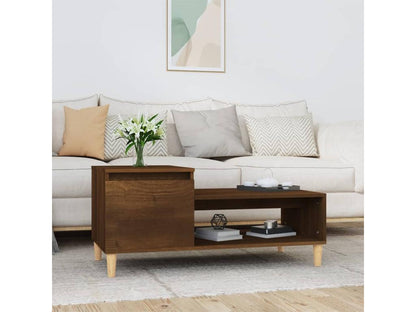 Table basse Chêne marron 100x50x45 cm Bois d'ingénierie HOYK94854