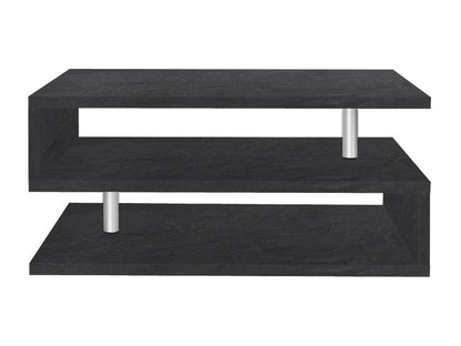 Table basse Chezlova Table basse de salon Meuble de rangement bas Table basse 90x55h41 cm Ardoise DKNX90263