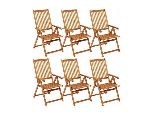 Chaises pliables de jardin 6 pièces avec coussins Bois d'Chezlova JDCD77413