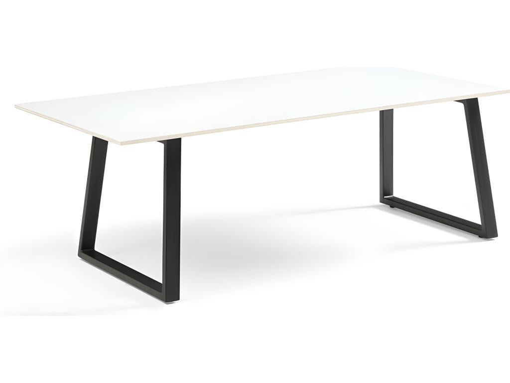 Table basse 120x60 cm céramique blanc pieds luge - Chezlova 02 OJQR60831