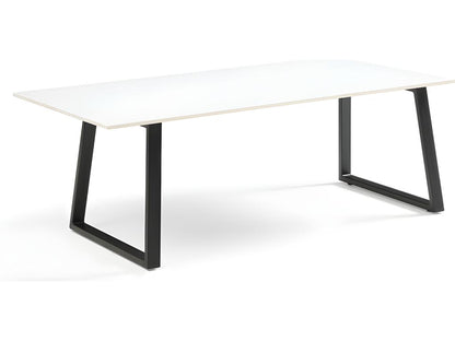 Table basse 120x60 cm céramique blanc pieds luge - Chezlova 02 OJQR60831