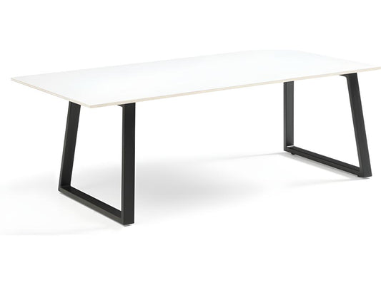 Table basse 120x60 cm céramique blanc pieds luge - Chezlova 02 OJQR60831