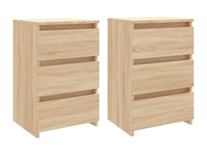 Tables de chevet 2 pièces Chêne Decohaute 40x35x62.5 cm Aggloméré DXGD21189