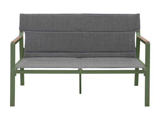 Salon de jardin 4 places en aluminium vert kaki ENDF49202