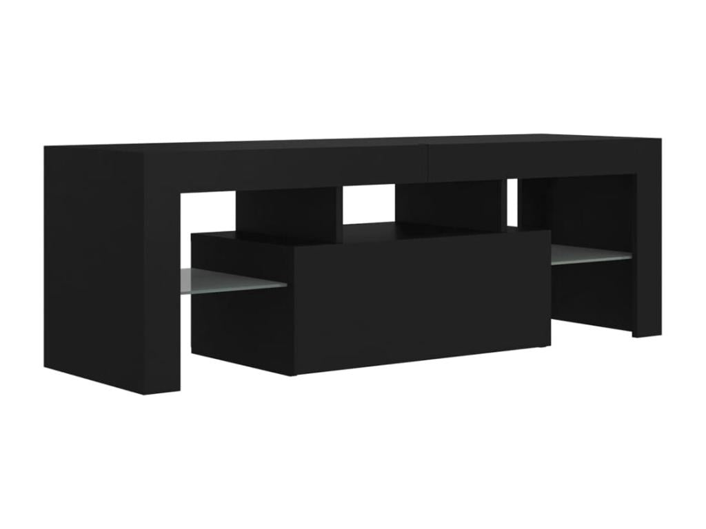 Meuble TV avec Chezlovaères LED noir 120x35x40 cm DZAZ87086