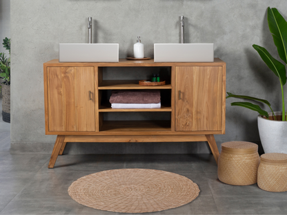 Meuble sous vasque en teck - 135 cm - Chezlova VQTO70604